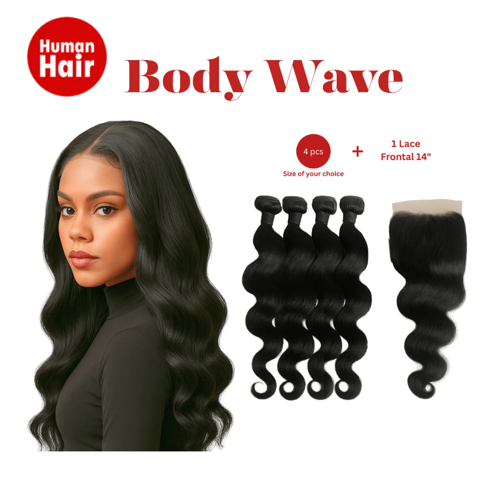 Dream hair Brazilian Hair Body Wave 4pcs + 14'' Lace Frontal (Natural Color) - Imagen 2